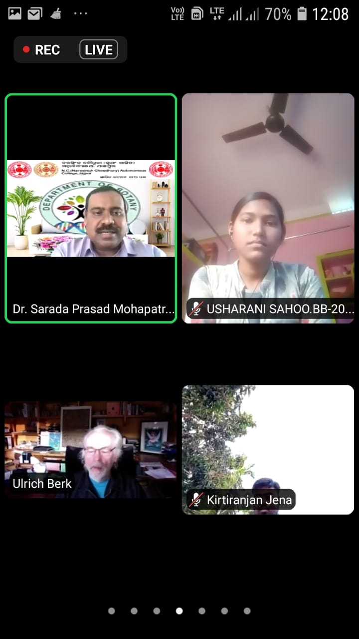 Online Class: “Induction Programme of 1st year Botany Hons students’ on 1.3.2021